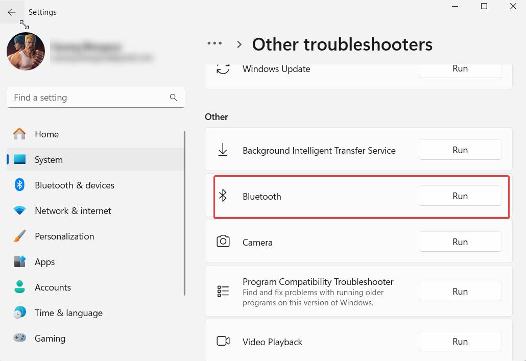 Run next to Bluetooth