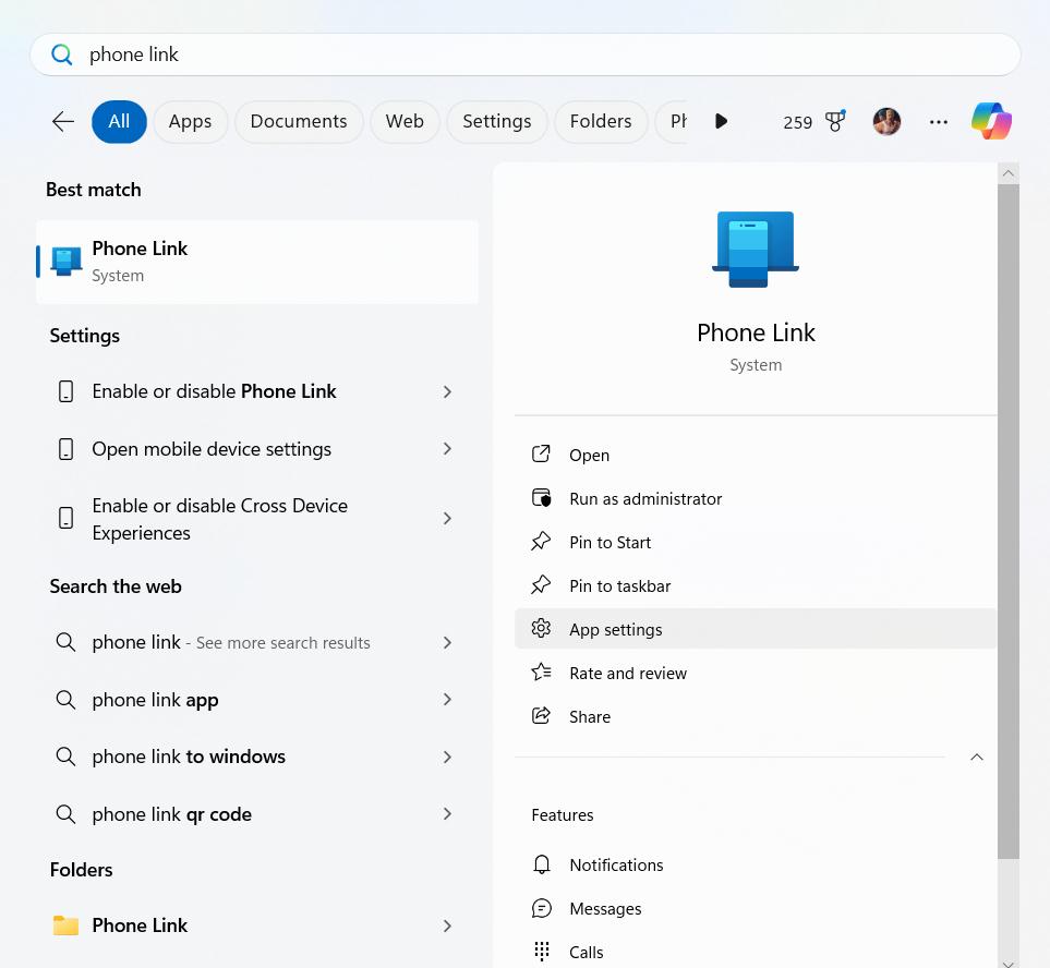 click on App settings