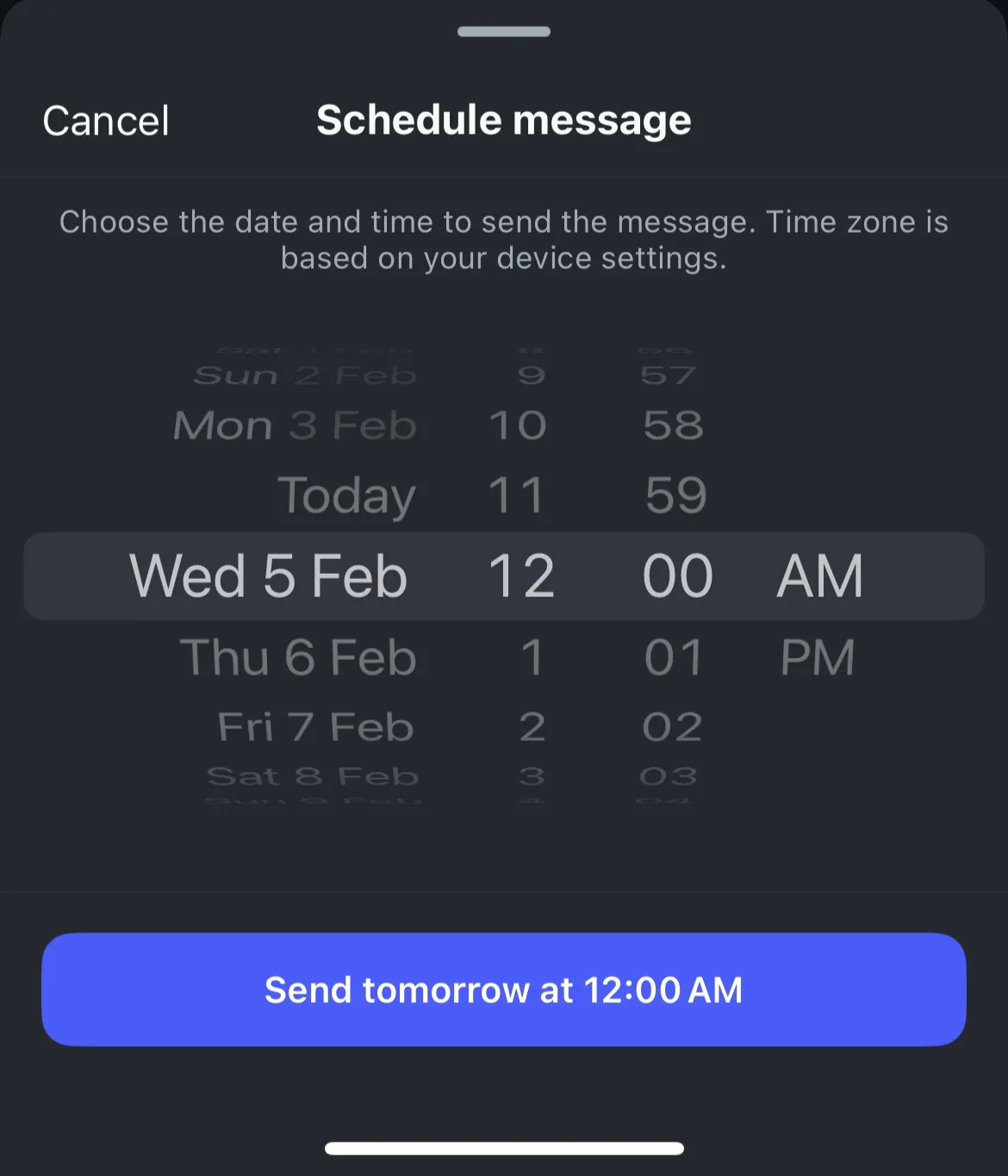 Schedule message