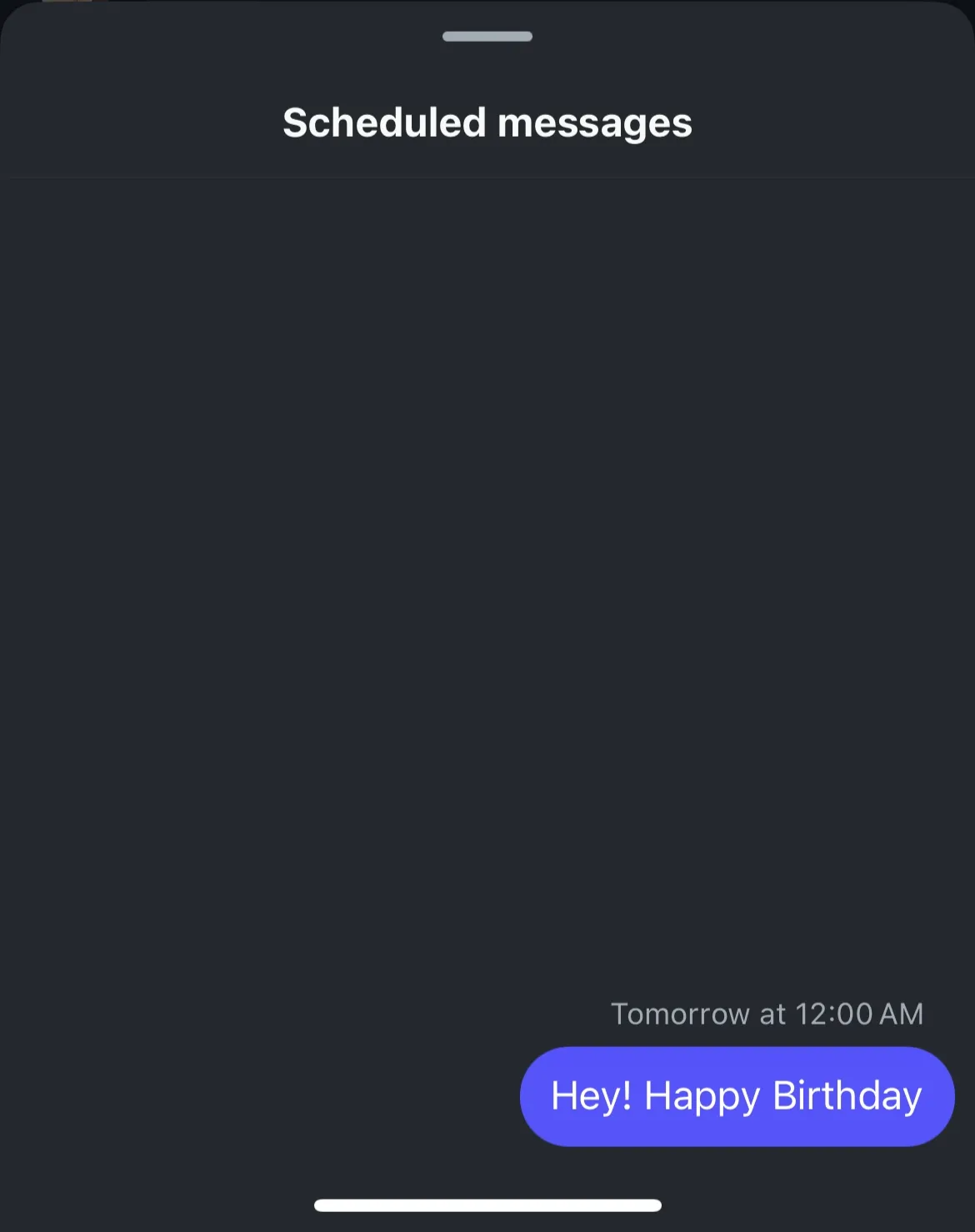 see scheduled message