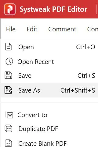 click on Save As option