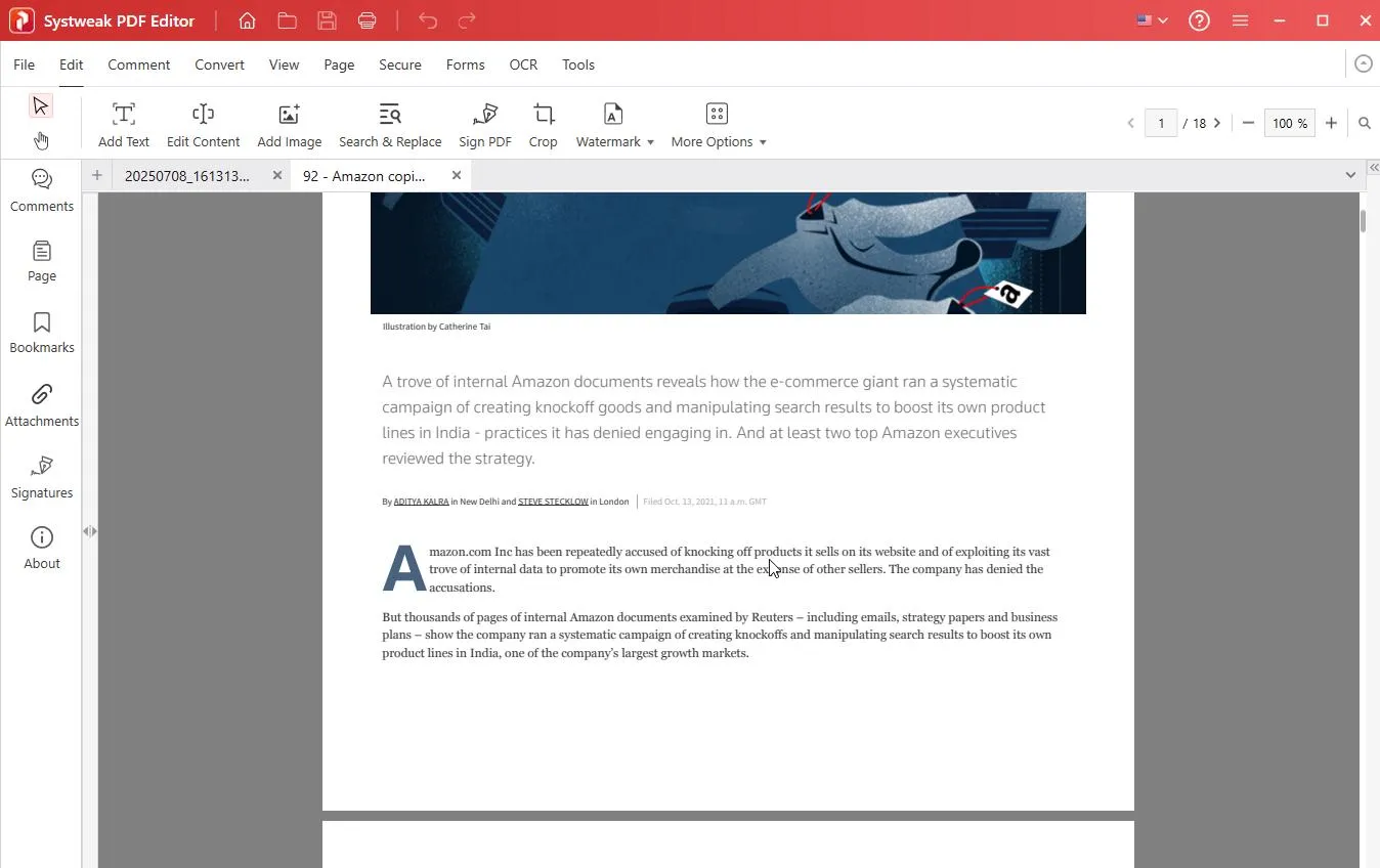 systweak pdf editor